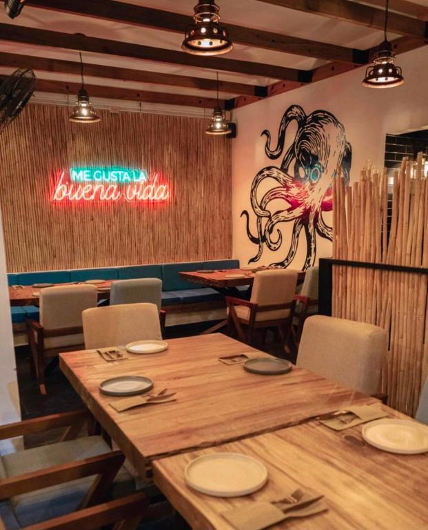 Warm interior dining space at Monte Salerno